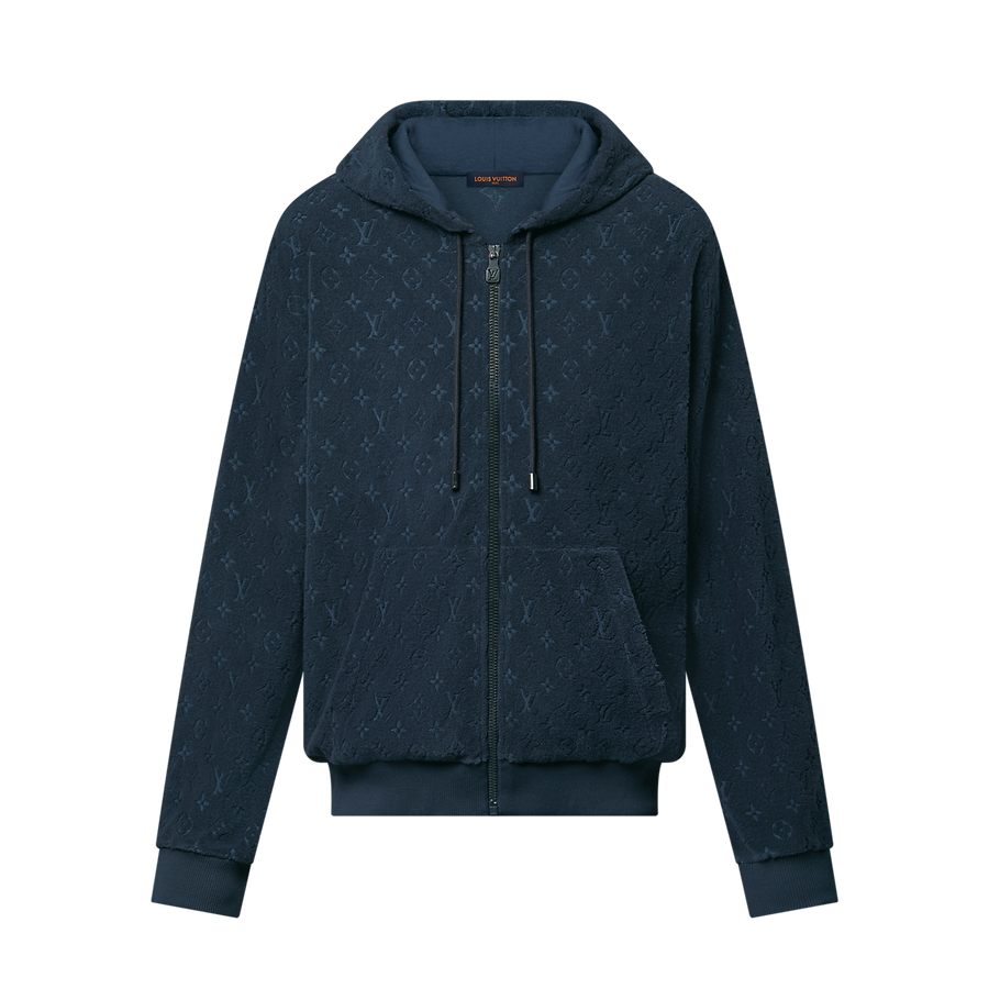Sweat à capuche Monogram zippé en French Terry