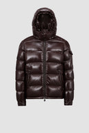 Doudoune courte à capuche Moncler Maya Maron foncé